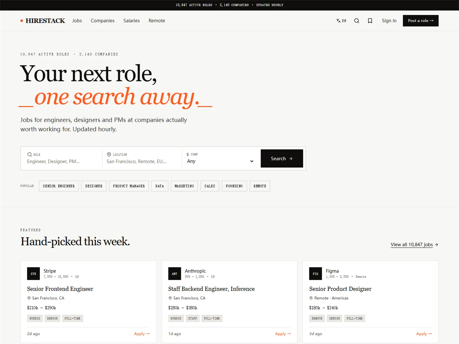 HIRESTACK — Job Board