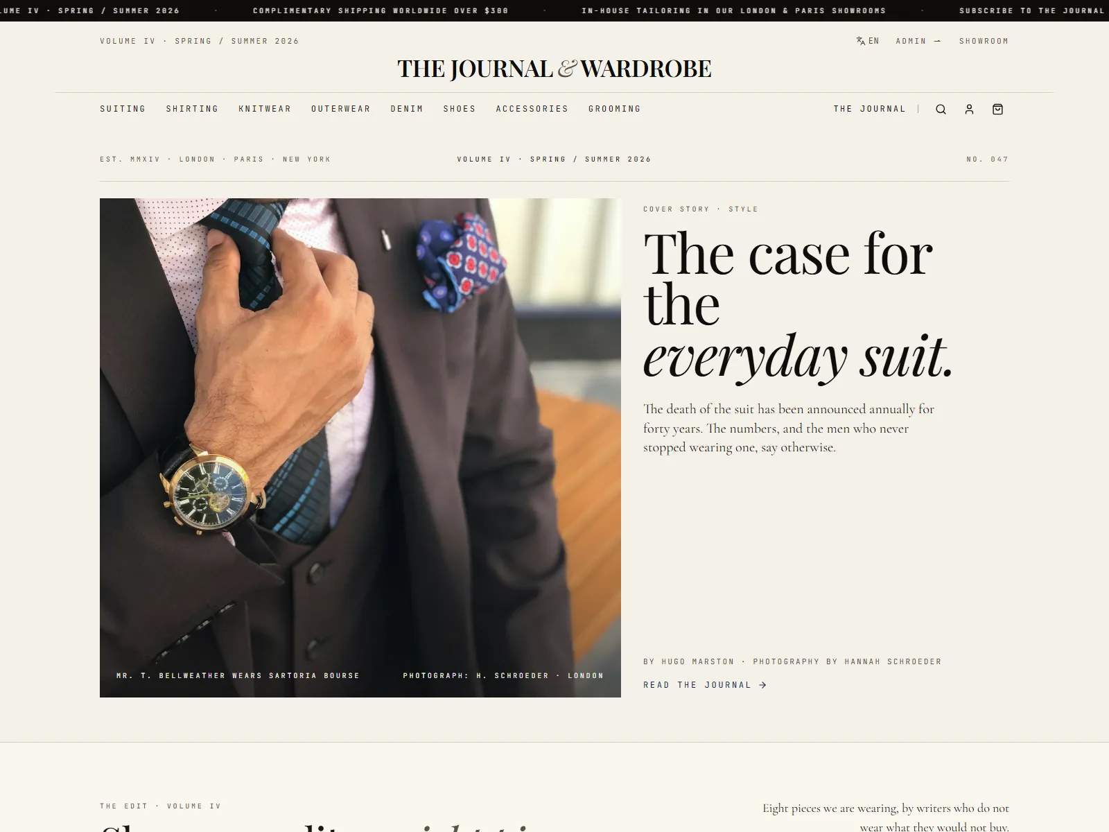 THE JOURNAL & WARDROBE — Men's Editorial