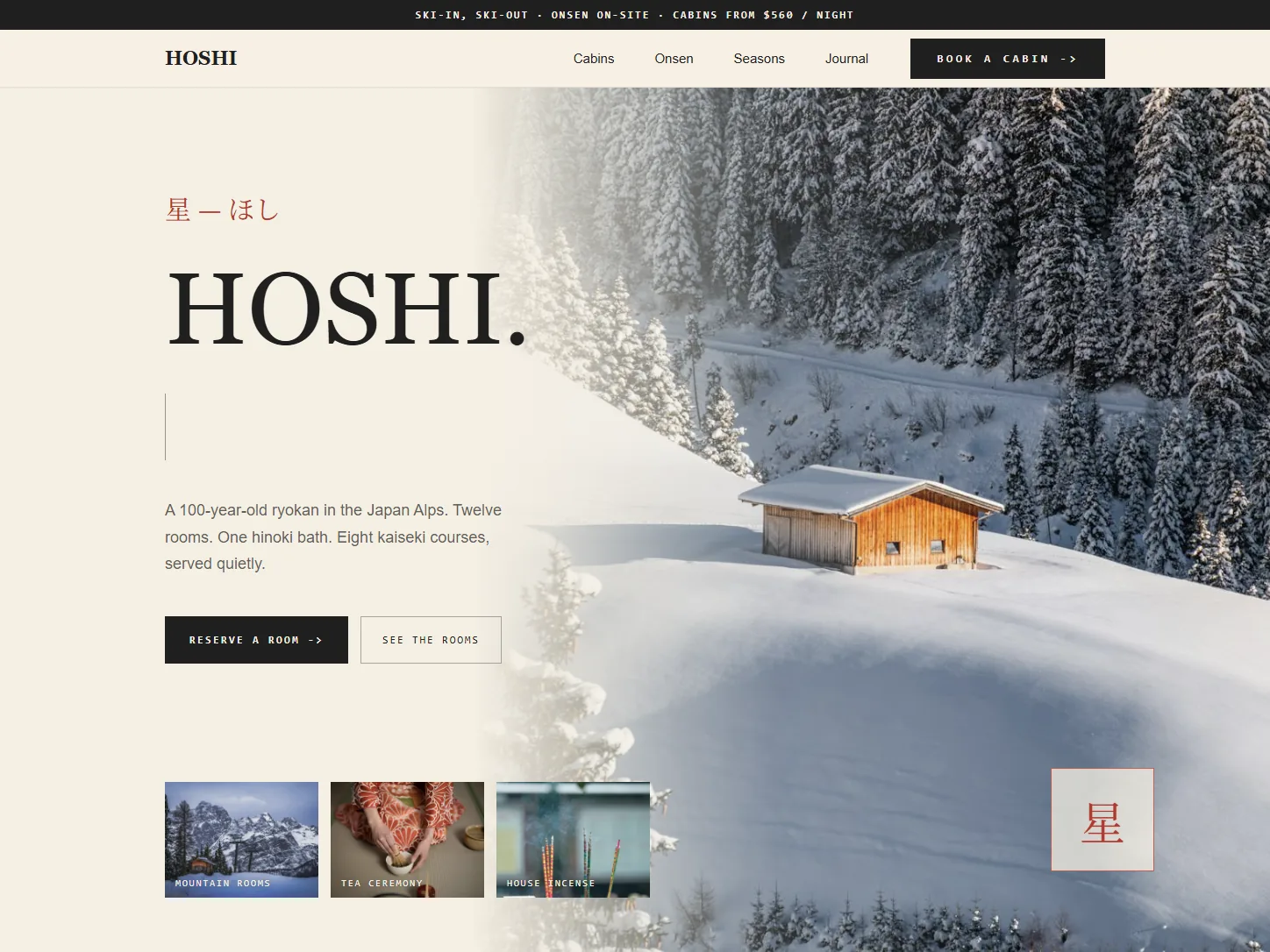 HOSHI 星 — Mountain Ryokan