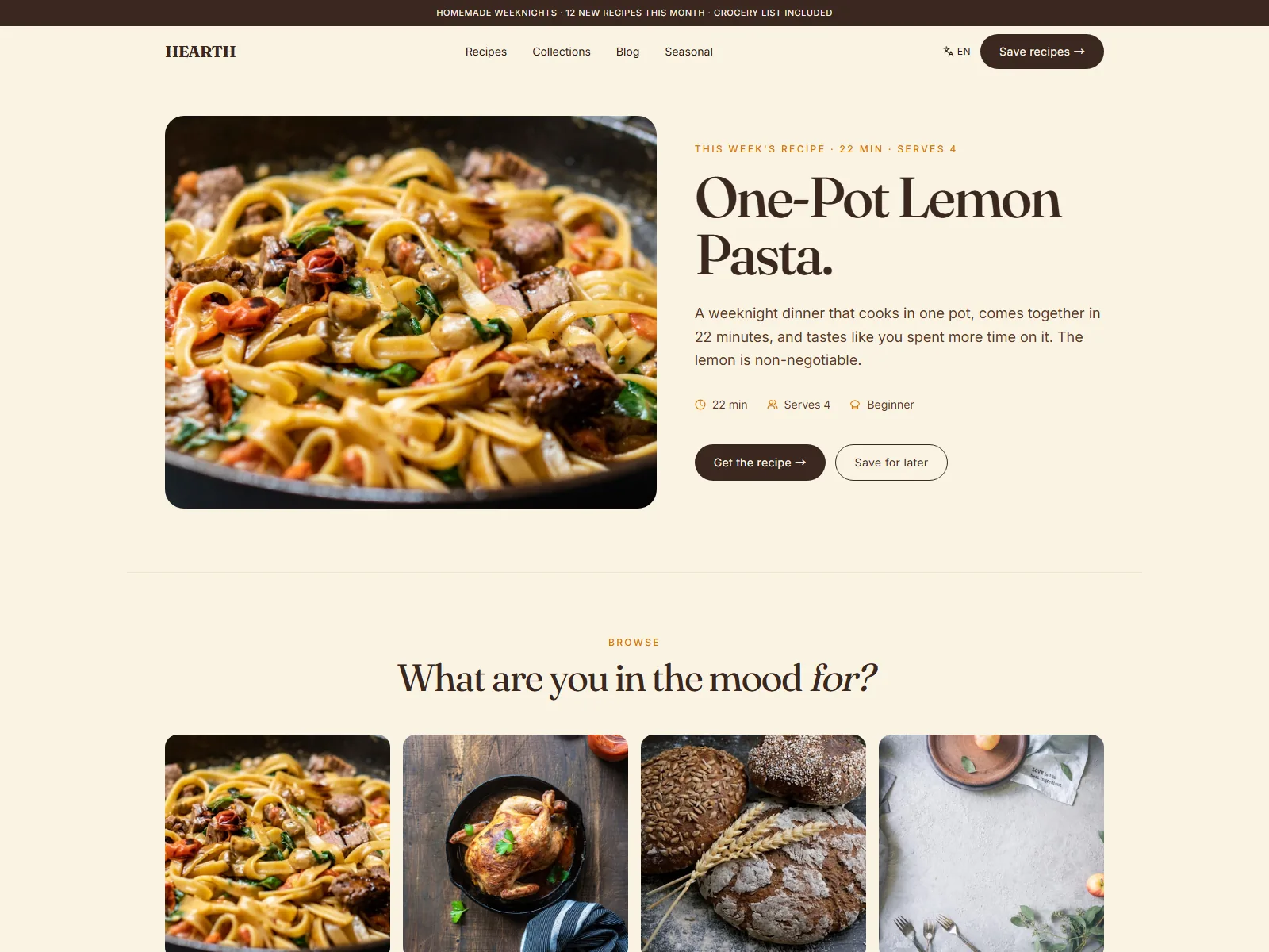 HEARTH — Recipe Blog
